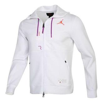 Nike Jordan Air Jordan Fleece Full-length zipper Cardigan Jacket White CK6448-100