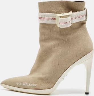 Off-white Grey Canvas Co Virgil Abloh Ankle Boots