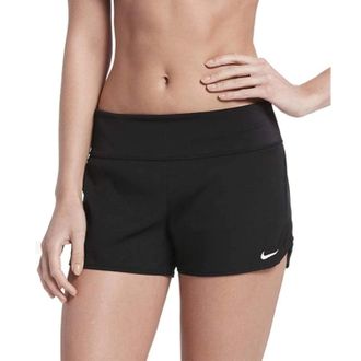 Nike Solid Element Board Shorts Womens Black Elastic Waist Swimwear DSGL1268