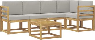 vidaXL Conjunto De Sof&aacute;s De Exterior 6 Uds. Blanco Y Gris Claro Vidaxl