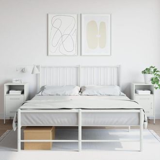 Berkfield Home Bedside Cabinets 2 pcs White 36x39x68 cm Steel | Size: 36 x 39 x 68 cm