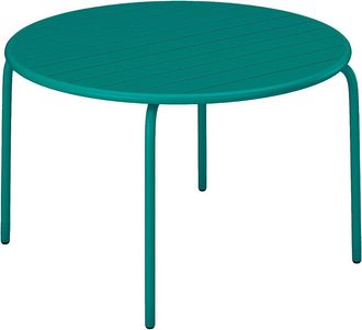 Vente-Unique Tavolo da giardino tondo D.110 cm in Metallo Verde Petrolio - MIRMANDE di MYLIA