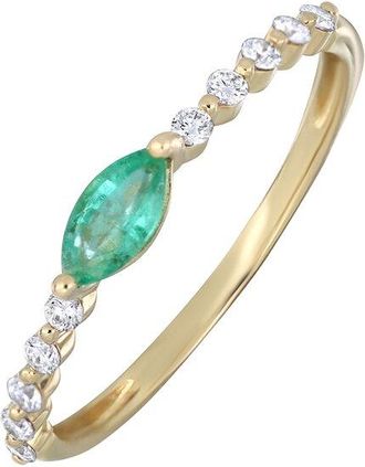 Bony Levy 18K 0.34 Ct. Tw. Diamond & Emerald Ring