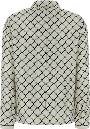 Gucci Geometric-Printed Silk Shirt - White