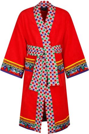 Dolce & Gabbana Cotton Terry Badjas - Dames - Badjassen - Rood - M - Katoen - Nachtkleding
