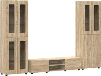 vidaXL TV Cabinet Set with Drawer with Door Sonoma Oak Engineered Wood vidaXL