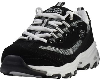 Skechers Womens D Lites Interlude Coated Leather Black Multi Trainers 5.5 UK