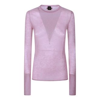 Pinko Pico Round Neck Sweater - Blouses & Shirts - Mujer - P&uacute;rpura - M