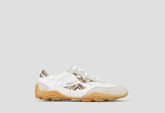 Alexander Smith Mist Woman in white with grey suede details, and python logo and back