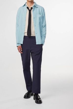 Nn.07 Adwin 5366 Wool Blend Overshirt In Olympic Blue