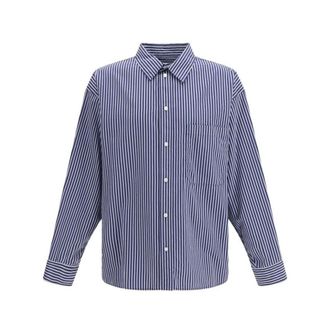 Balenciaga Embroidered Poplin Shirt - male - Balenciaga - Casual Shirts - Blue - 2XS - Shirts