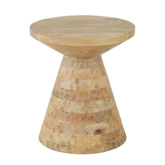 Maisons du monde Mesa auxiliar de madera de mango tallada