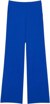Patrizia Pepe Pantalone - Dames - Wijde Broeken - Blauw - M - Polyester - Broeken