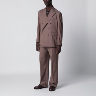 Tagliatore Taupe double-breasted wool suit