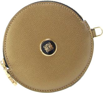 Loewe Gold Leather Coin Purse/Coin Case (Pre-Owned)