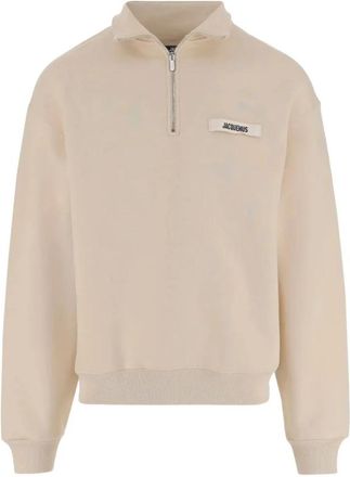 Jacquemus Stijlvolle Gros Grain Vrachtwagenchauffeur Hoed - Heren - Vesten met rits - Beige - XL - Hoodies & sweatvesten