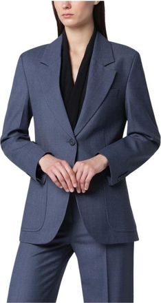 Victoria Beckham Katherine Jacket - Dames - Blazers - Blauw - 2XS - Wol - Jassen