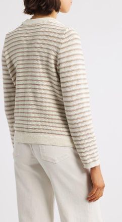 Beach Lunch Lounge Piera Stripe Cardigan in Khaki/ivory at Nordstrom, Size X-Small