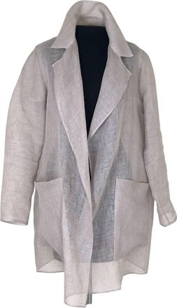 Peter Cohen Womens Costa Linen Gauze Coat In Raffia