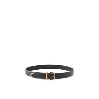 Pinko Belts, female, Black, Size: XS Buckled Leather Belt
