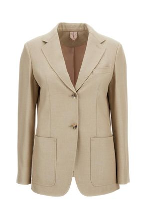 Max Mara Beige Notched Lapel Blazer