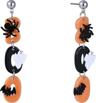 Hallmark Halloween Black and Orange Boo Earrings at Nordstrom