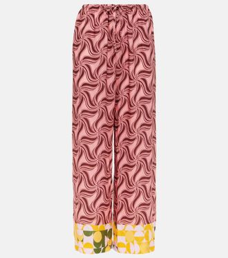 Dries Van Noten Printed mid-rise wide-leg pants