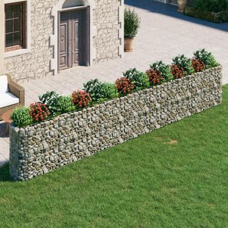 Berkfield Home Gabion Raised Bed Galvanised Iron 610x50x100 cm in Silver | Size: 610 x 50 x 100 cm