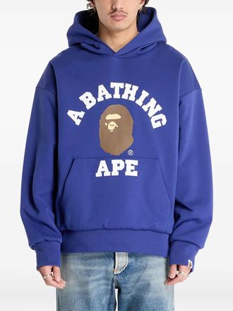 A Bathing Ape Felpa con cappuccio e logo - Blu