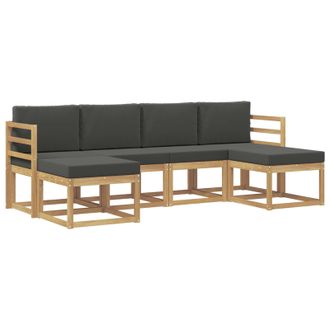 vidaXL Conjunto De Sof&aacute;s De Exterior 6 Pcs Blanco Y Antracita Vidaxl
