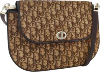 Dior Pre-owned Cross Body Bags, female, Beige, Size: ONE SIZE Pre-owned Trotter Canvas Shoulder Bag