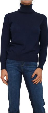 Nenette Maglia Collo Alto Lana Merino - Dames - Coltruien - Blauw - XL - Wol - Truien & Vesten