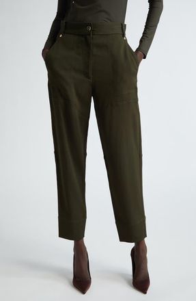 St. John Stretch Twill Tapered Ankle Pants in Cypr Cypress at Nordstrom, Size 10