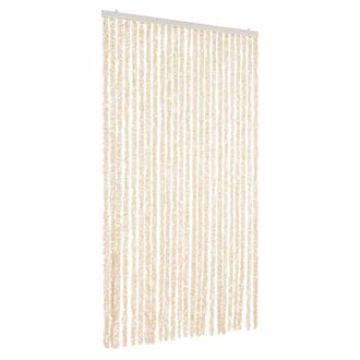 vidaXL Vidaxl - Cortina Antimoscas Chenilla Beige Y Blanco 100x220 Cm