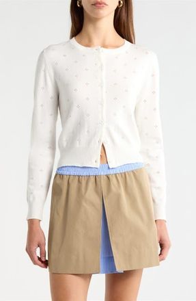 ASTR the Label Denise Button Front Cardigan in Off White at Nordstrom, Size X-Small