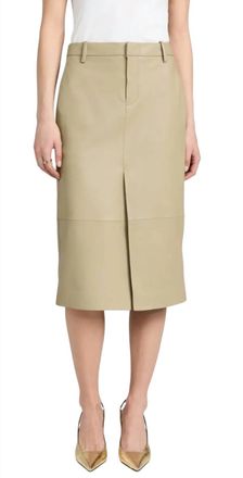 Vince Leather Trouser Front Skirt In Seed