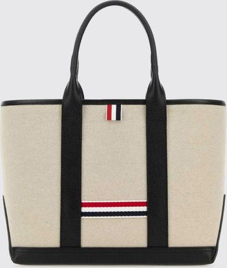 Thom Browne Borsa Thom Browne in canvas di cotone e pelle a grana