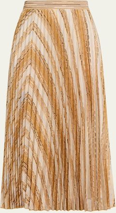 Missoni Pleated Brocade Midi Skirt