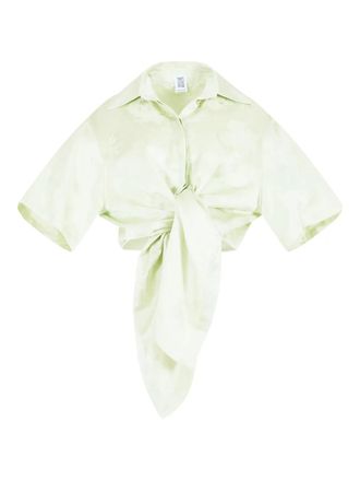 Rosie Assoulin Tie Me Up button-down shirt - women - Fabric - M - Green