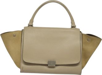 Celine Trapeze Bag Leather With Suede Beige Leather Handbag (Pre-Owned)