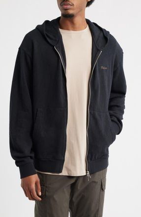 Palmes Waffle Stitch Full Zip Hoodie in Black at Nordstrom, Size X-Large