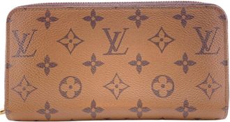 Louis Vuitton Brown Light Brown Monogram Canvas Leather Long Wallet (Bi-Fold) (Pre-Owned)