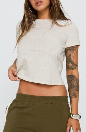 Princess Polly Micah Marl T-Shirt in Grey Marle at Nordstrom, Size 2