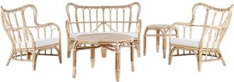 Beliani Beliani - Garden Sofa Set Beige Natural Rattan 2 Tables 2 Armchairs Brindisi