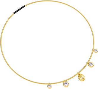 Diamond2Deal 18k Vermeil Plated Silver 5 Ct Round & Pear Cut White & Yellow Lab Grown Diamond Pendant Necklace 18
