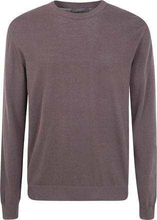 Zanone Ronde Hals Slim Fit Trui - Heren - Ronde hals truien - Bruin - L - Katoen - Truien & Vesten