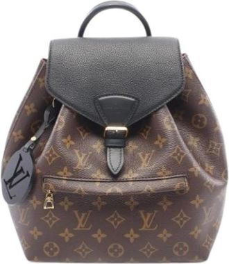 Louis Vuitton Pre-owned Monogram Canvas Backpack - Dames - Vintage Rugzakken - Bruin - ONE Size - Leer - Vintage