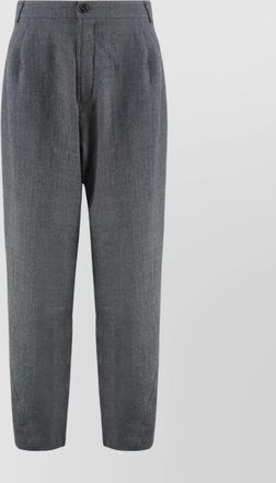 Darkpark relaxed fit wool trousers with pleated front