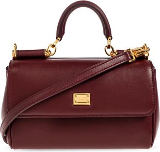 Dolce & Gabbana Tassen, Dames, Rood, ONE Size, Leer, My Sicily Handtas