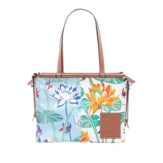 Loewe Pre-owned Printed Canvas Tote - Dames - Vintage Shopper - Veelkleurig - ONE Size - Leer - Vintage